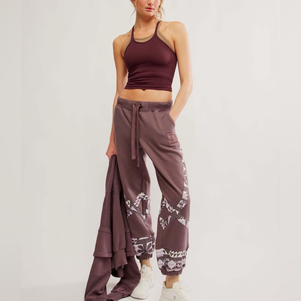 FP Movement by Free People Geometric Mauve Joggers - Picture 4 of 11